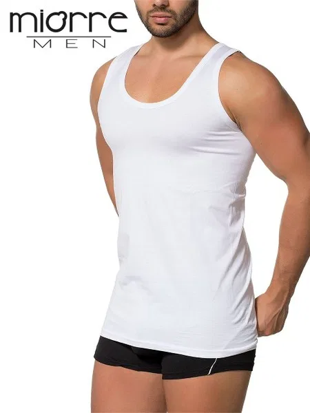 Miorre Yüzde yüz Pamuk Penye Erkek Atlet - Büyük Beden Seçenekleri - Beyaz