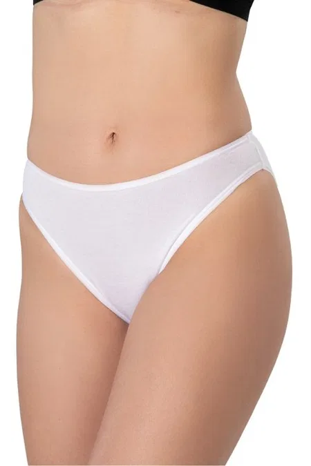 Yüksek Bel Pamuklu Slip Külot Emay 1441 - Beyaz