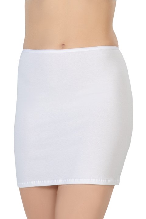 Kaygan Modal Mini Jupon Kadın Emay 1437 - Beyaz
