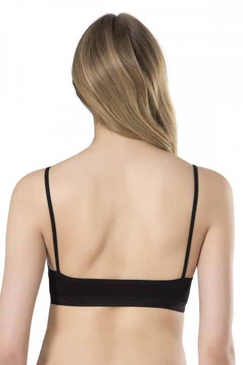 Modal Dantel Detaylı Balensiz İp Askılı Büstiyer Fabony 1000 - Siyah