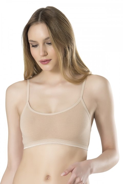 Modal Dantel Detaylı Balensiz İp Askılı Büstiyer Fabony 1000 - Ten