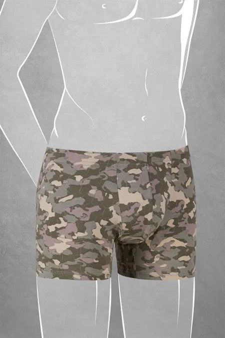 Modal Pamuklu Kamuflaj Desenli Normal Paça Boxer Doreanse 612 - Kamuflaj