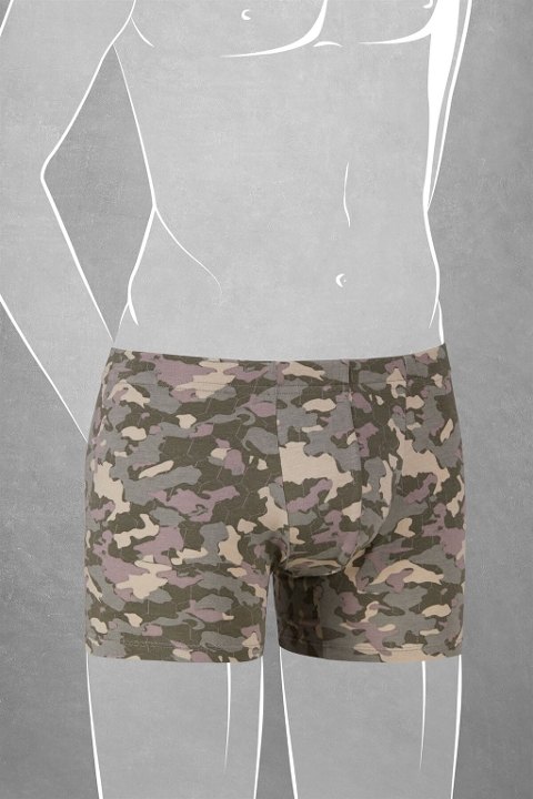 Modal Pamuklu Kamuflaj Desenli Normal Paça Boxer Doreanse 612