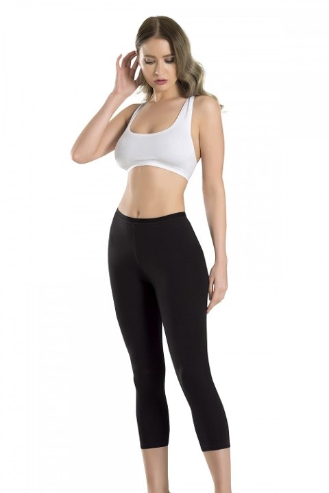 Yüksek Bel Esnek Modal Kapri Tayt Fabony 1040 - Siyah