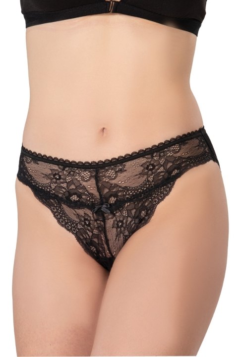 Dantelli İp Detaylı String Külot Emay 1444 - Siyah