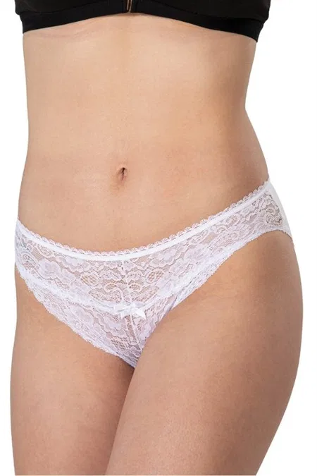 Dantelli İp Detaylı String Külot Emay 1444 - Beyaz