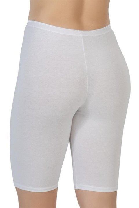 Yüksek Bel Pamuklu Dizüstü Tayt Emay 1431 - Beyaz