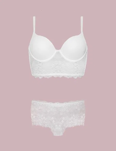 Desteksiz Sütyen Bikini Külot Takımı Nurteks 4321 - Ekru
