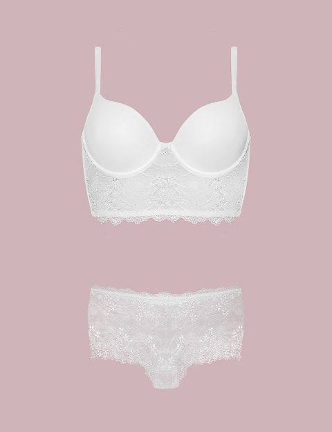 Desteksiz Sütyen Bikini Külot Takımı Nurteks 4321 - Ekru