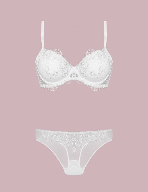 Desteksiz Sütyen Takım Siyah ve Ekru Renk Seçeneği Nurteks 4385 - Ekru