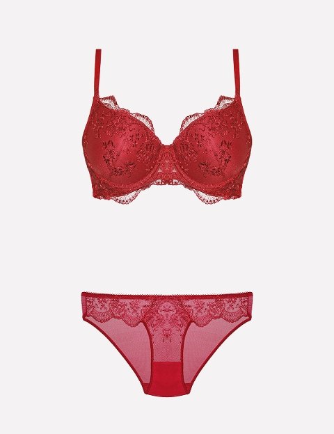 Desteksiz Sütyen Takım Siyah ve Ekru Renk Seçeneği Nurteks 4385 - Bordo