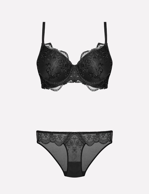 Desteksiz Sütyen Takım Siyah ve Ekru Renk Seçeneği Nurteks 4385 - Siyah