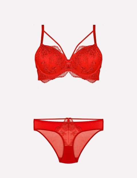 Destekli Dolgulu Sütyen Külot Takımı Nurteks 4485 - Kırmızı