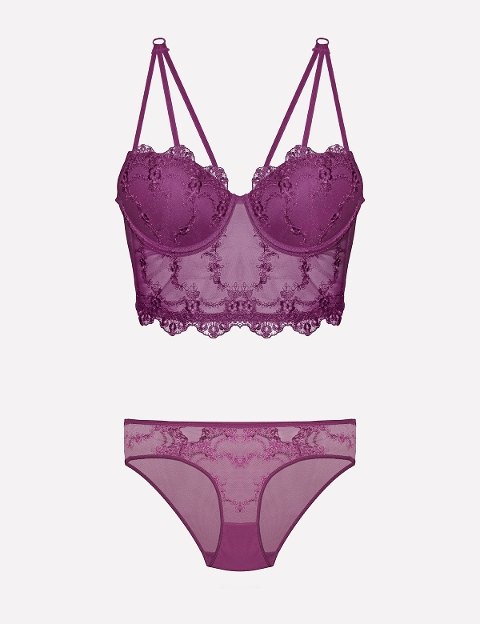 Dolgulu Destekli Sütyen Takım Nurteks 4491 - Mor