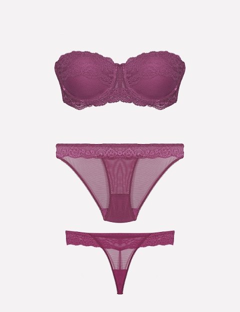 Nurteks Dantel Detaylı Straplez Sütyen Takım Nurteks 4532 - Görsel 3