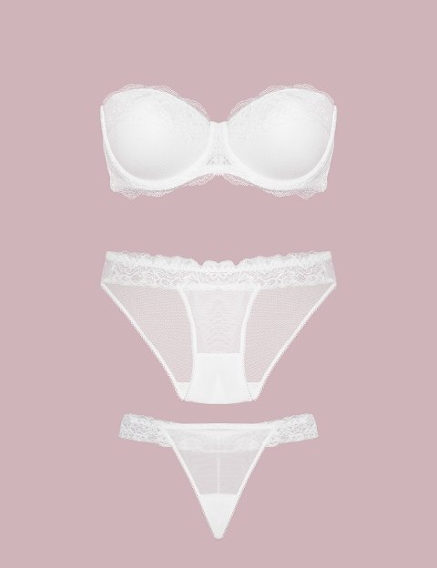 Nurteks Dantel Detaylı Straplez Sütyen Takım Nurteks 4532 - Görsel 2