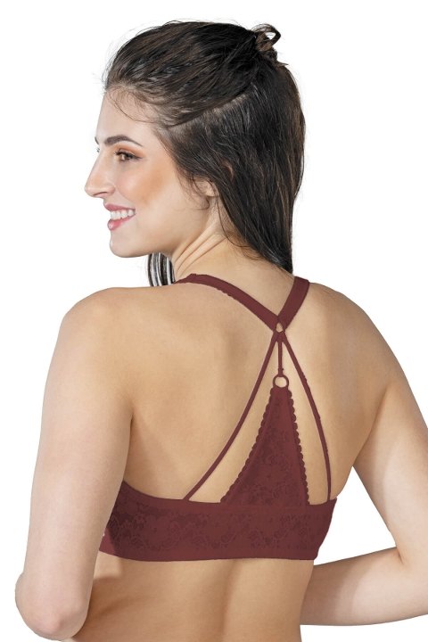 Balenli Önden Açılır Sporcu Sütyen Emay 187 - Bordo