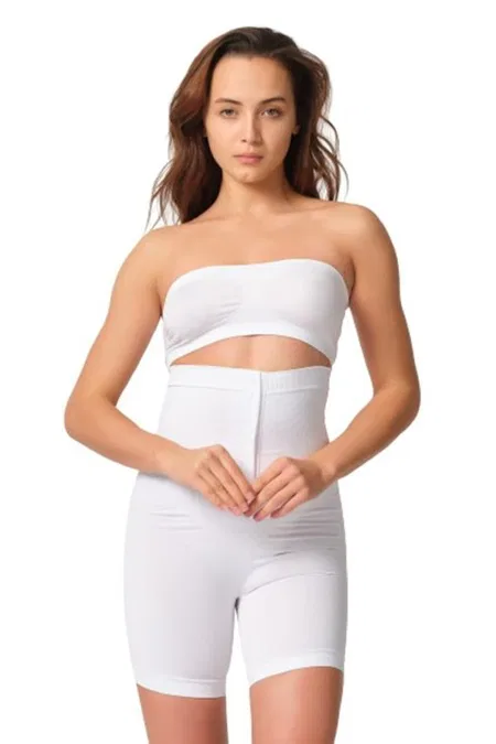Dikişsiz Yüksek Bel Boxer Korse Emay 2087 - Beyaz