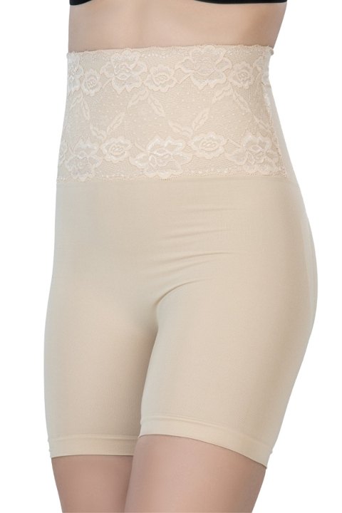 Dantelli Yüksek Bel Boxer Korse Emay 2091 - Ten