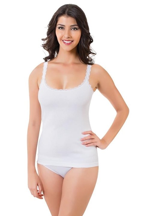 Dantelli Ribana Askılı Atlet Siyah Öztaş 2048