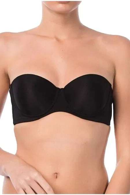 Pierre Cardin Carine Straplez Push Up Destekli Askısız Tek Sütyen 6025 - Siyah