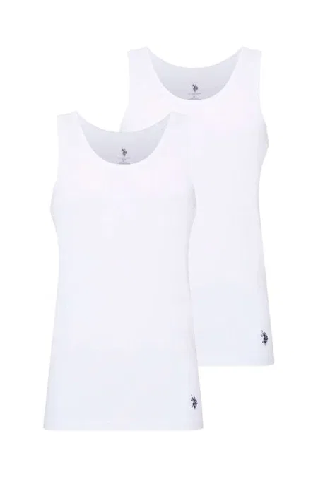 Pamuklu Ribana Askılı Atlet Us. POLO 80441 - Beyaz