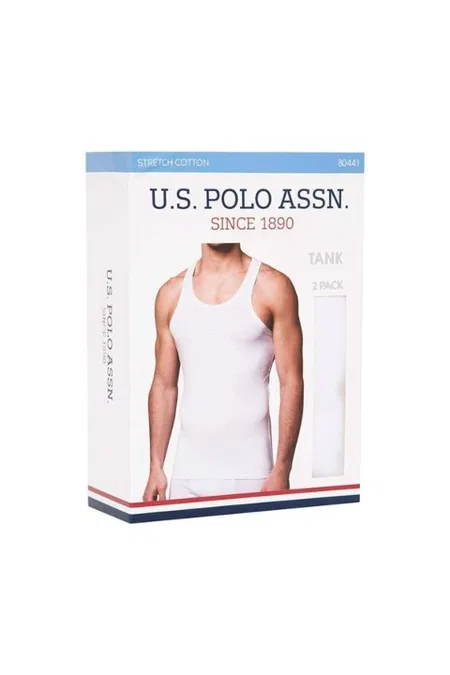 Pamuklu Ribana Askılı Atlet Us. POLO 80441 - Beyaz