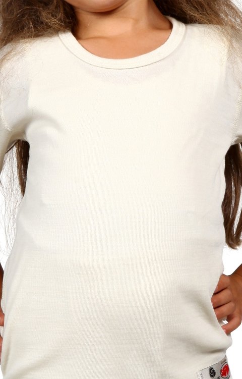 İç Fırçalı Yün Çocuk Kisakol Fanila Saf Yün 600 - Krem