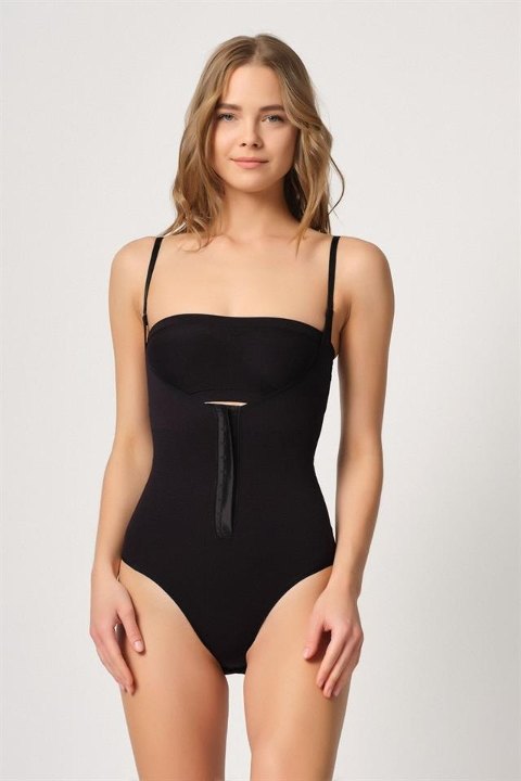 Dikişsiz Kompresyonlu Göğsü Açık Korse Emay 2043 - Siyah