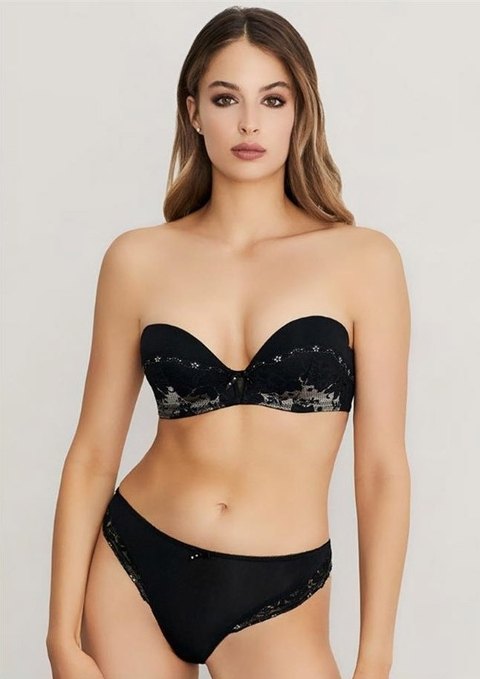 Straplez Boş Cup Sütyen Takım Siyah Eros 850