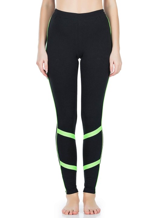 Yüksek Bel Esnek Tayt Derya Kurşun 0604 - Siyah