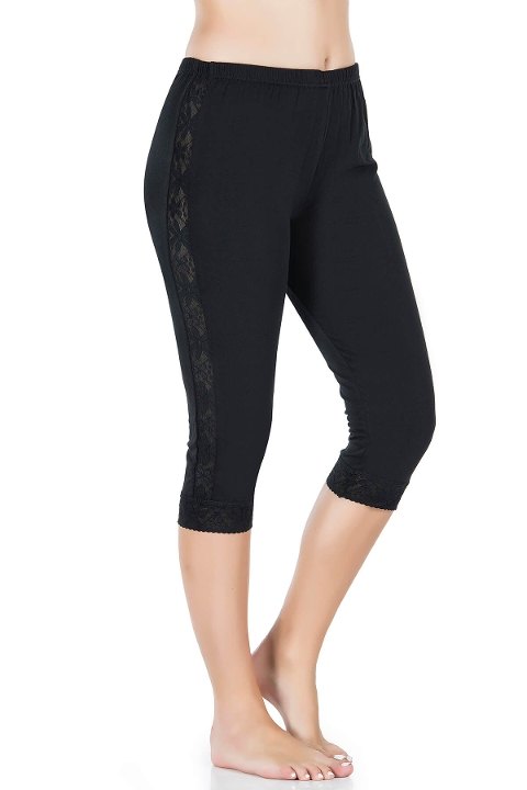 Yüksek Bel Destekli Esnek Kadın Tayt Derya 417 - Siyah