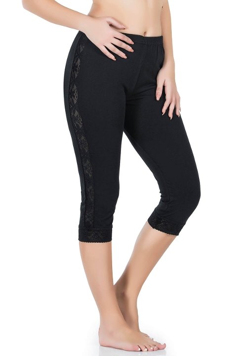 Yüksek Bel Destekli Esnek Kadın Tayt Derya 417 - Siyah