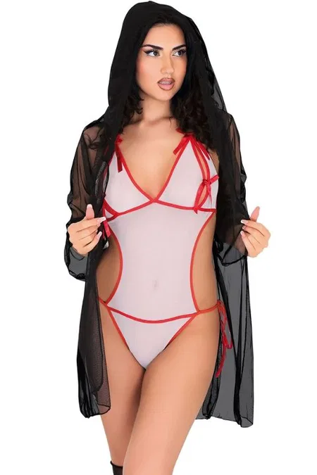 Şeffaf Dantel Detaylı Bodysuit Sistina 1371 - Beyaz