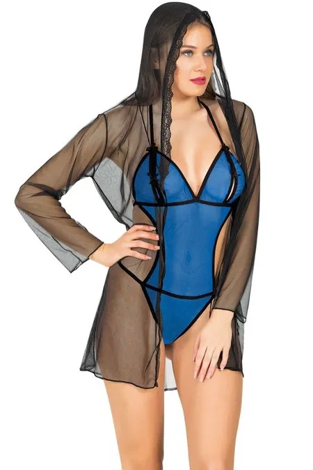 Mavi Dantel Tek Parça Bodysuit Sistina 1372 - Mavi