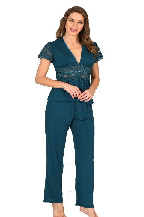 Saten Kaplı Şortlu Pijama Takımı Sistina 1633