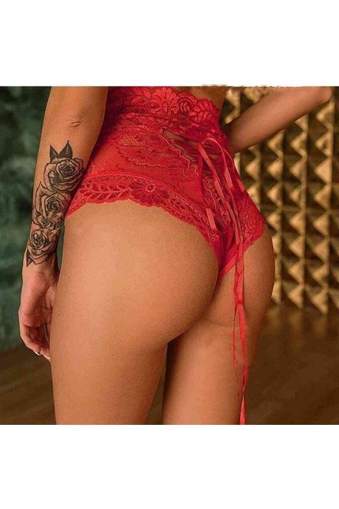 Kırmızı Dantel Arka Kesimi Tanga Külot Sistina 1001 - 2