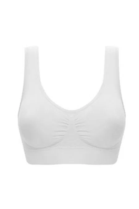 Kalın Askılı Pedli Büstiyer Mikrofibre Siyah Sistina 704 - Beyaz