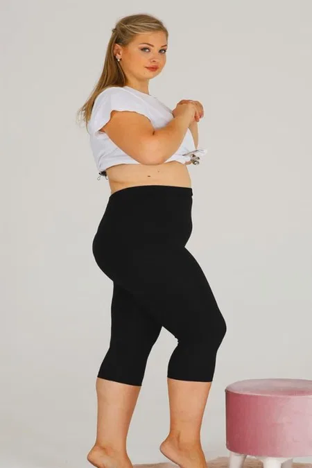 Yüksek Bel Siyah Kapri Tayt Lady 1107 - Siyah