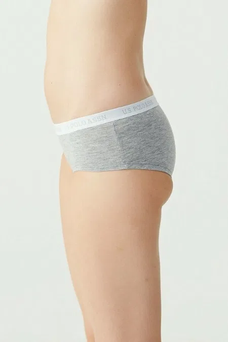 Uzun Paça Pamuklu Kadın Boxer Us. POLO Assn. 66115 - Açık Pembe-Gri Melanj-Mint