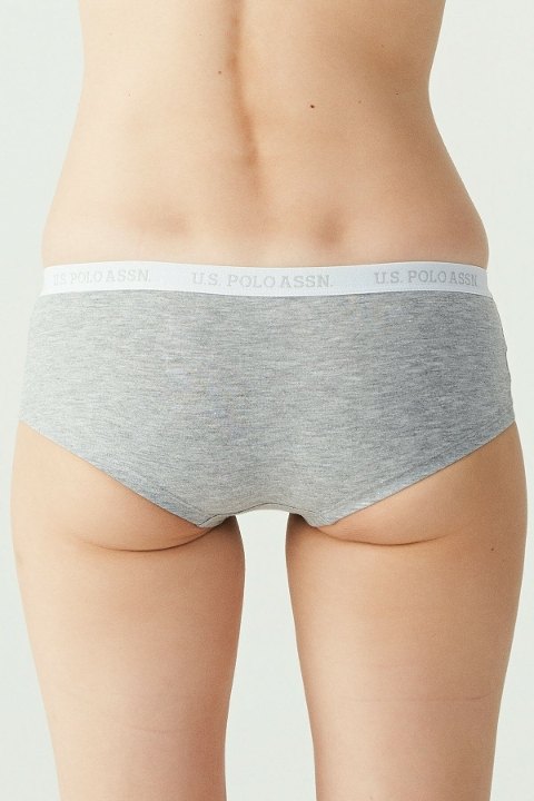 Uzun Paça Pamuklu Kadın Boxer Us. POLO Assn. 66115 - Açık Pembe-Gri Melanj-Mint