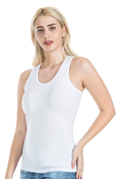 Pamuklu Nefes Alan Kadın Atlet Derya Kurşun 215 - Beyaz