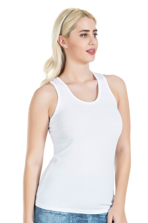 Pamuklu Nefes Alan Kadın Atlet Derya Kurşun 215 - Beyaz