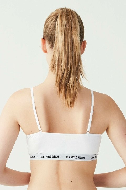 Hafif Kompresyonlu Sporcu Sütyeni Us. POLO Assn. 66116 - Beyaz