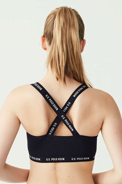 Hafif Kompresyonlu Pamuklu Sporcu Sütyeni Us. POLO Assn. 66117 - Lacivert