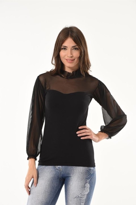 Transparan Tek Parça Uzun Kollu Body Derya Kurşun 142