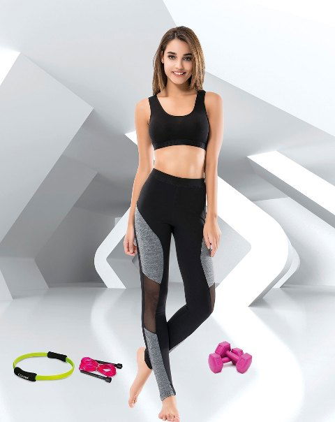 Yüksek Bel Esnek Sporcu Taytı Derya 0546