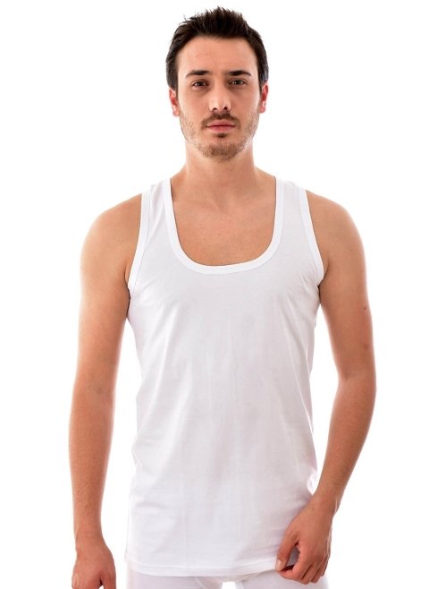 Pamuklu Ribana Askılı Erkek Atlet Beyaz Tutku 0101 - Beyaz
