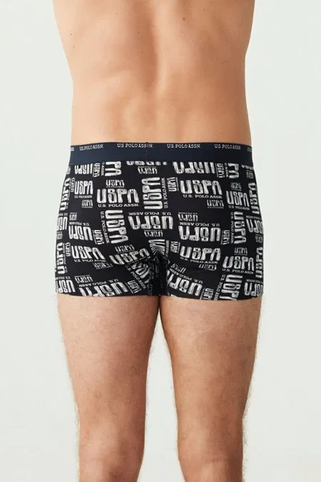 Pamuklu Düz Lastikli Üçlü Boxer U.S. Polo Assn. 80338 - Lacivert