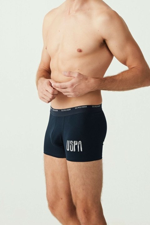 Pamuklu Düz Lastikli Üçlü Boxer U.S. Polo Assn. 80338 - Lacivert